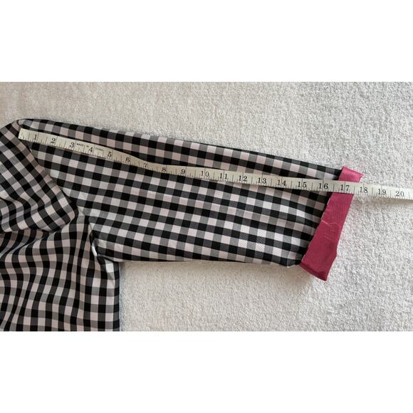 Grace Chuang New York Reversible 2 in 1 gingham Pink open Jacket Blazer Sz L - Picture 9 of 10